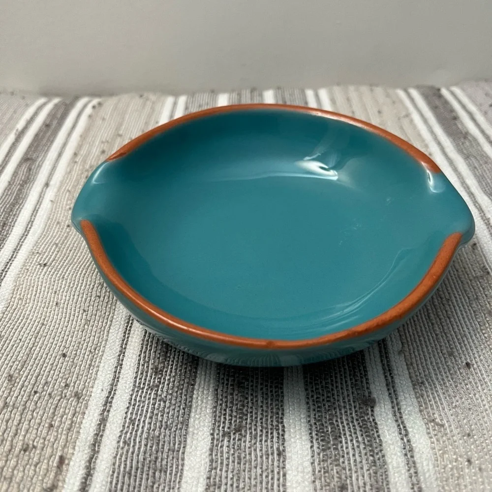 Pier 1 Teal and Brown Ceramic Bowl